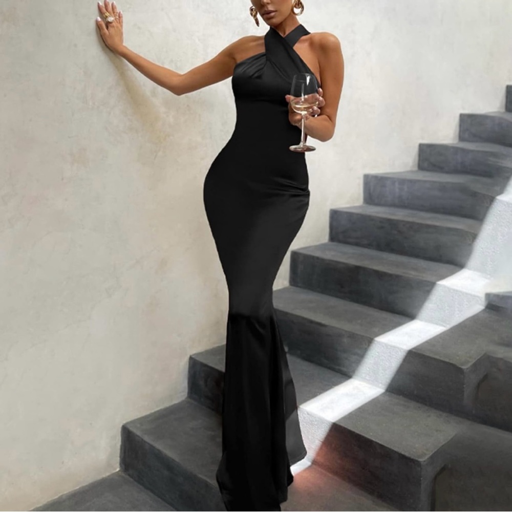 Black Satin Dress